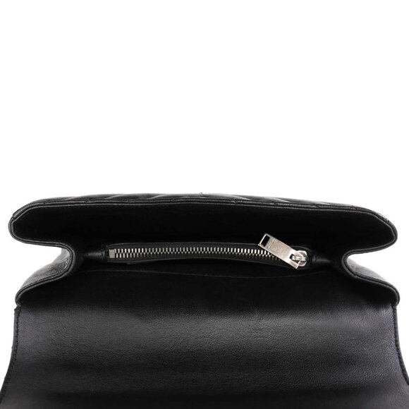 Yves Saint Laurent  College Medium Monogram Chevron Leather Crossbody Bag Black - Picture 10 of 12